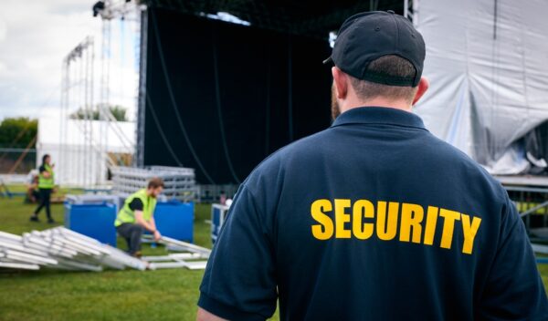 Rear,View,Of,Security,Team,At,Outdoor,Stage,For,Music Rear,View,Of,Security,Team,At,Outdoor,Stage,For,Music
