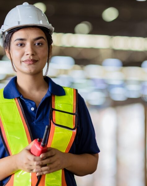 Portrait,Indian,Woman,Worker,Supervisor,With,Engineer,Safety,Suit,Work Portrait,Indian,Woman,Worker,Supervisor,With,Engineer,Safety,Suit,Work